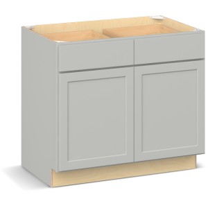 RELIABILT Parkstone II Base Cabinet, Light Gray, 39" W, 2 Doors 2 Drawers, Fully Assembled - 649984 | Lowe's Pro Supply